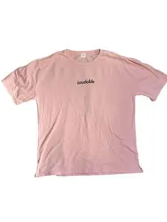 一点限り❣️メンズ　Laudable メッセージTシャツ 半袖　トップス　ピンク