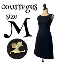 湯*様 【スタッズ】【9AR】courreges ノースリーブ ワンピース レデ