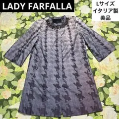 極美品✨ダーマコレクション　ローズ柄ジャガードフレアワンピース 日本製　Lサイズ 極美品✨ダーマコレクション ローズ柄ジャガードフレアワンピース 日本