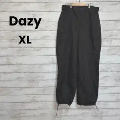 【Dazy】カーゴパンツ（XL）ドロスト　後ろゴム　ユニセックス　ブラック