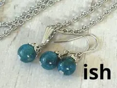 【A031】ish AAA 6mmカイヤナイトシンプルネックレス＆ピアス