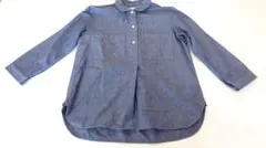 美品MHL. コットン半袖シャツグレー 1 シンプル ベーシック 定番