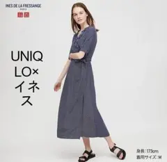 UNIQLO×イネスレーヨンクレープフリルワンピース♪良品M