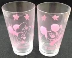 ミッキーマウス ミニーマウス ガラスコップ 2個セット エディオン 色が変わる