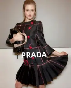 PRADA 2011年秋冬コレクション　 チェック柄　シルクワンピース 38のサムネイル