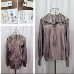 COEL 2WAYビッグカラーブラウス フリル襟付き(取り外し可能) サイズF