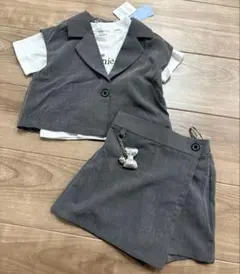 Lily chuu セットアップ　120㎝　グレー　白