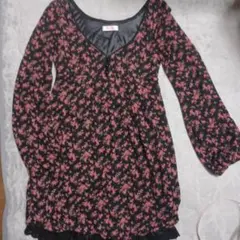 Bye-Bye 花柄長袖ワンピース Mサイズ