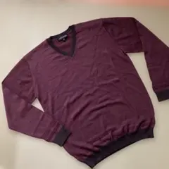 STUDIO by DURBAN Vネックカーディガン Lサイズ バーガンディ