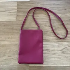 レザー 赤 ショルダーバッグ スマホ用