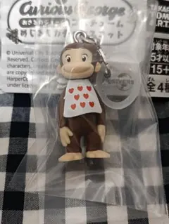 おさるのジョージ コスチュームめじるしガチャマスコット【ペタペタハート】