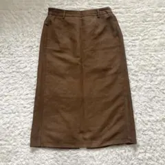 ♡GU♡ブラウン タイトスカート ウエストゴム　スウェード　Ｌ