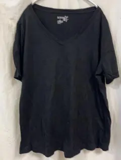 【ゆったり】terra & sky 黒 Vネック Tシャツ 3X