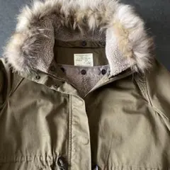 ボア長袖ライナー付きモッズコート/リアルファー ショートコート/ミリタリーコート