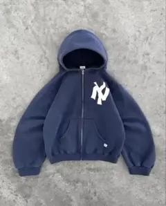 AKIMBO CLUB ZIP UP-NY NOODLE HOODIE BLUE