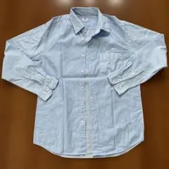 UNIQLO 青と白のストライプ 長袖シャツ S