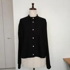 ショート丈ブラウス　コットンタイプライター・シルク生地　ブラック