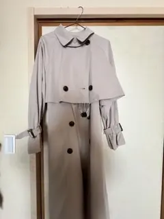 NICE CLAUPベージュ ダブルブレスト トレンチコート