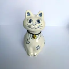 グジェリ焼 Gzhel 陶器 猫 フィギュア ロシア民芸品 - メルカリ