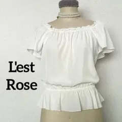 L'est Rose レストローズ　アイボリー　フリルフレンチスリーブブラウスのサムネイル