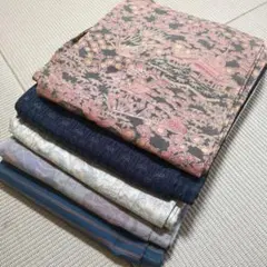 5667 大島紬・紬着物まとめ売り5着！リメイク•お稽古用など☆のサムネイル