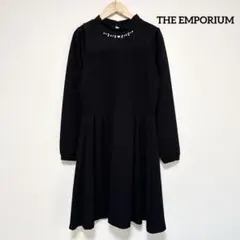 【美品】THE EMPORIUM 花柄レース 膝丈ワンピース ビジュー付 M