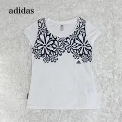 アディダス 大きいサイズ 半袖Tシャツ スポーツウェア 花柄 吸汗 ランニング