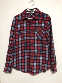 赤紺白 チェックシャツ 未使用