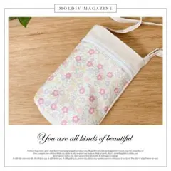 ふんわり花柄がかわいい♡使いやすいスマホポシェット