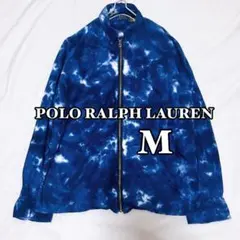 【極美品】ラルフローレン シャツ　ジップアップ ジャケット M 藍　ダイダイ 極美品】ラルフローレン シャツ ジップアップ ジャケット M 藍