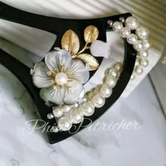 髪飾り 桜 かんざし バチ型 螺鈿 真珠母貝 パール W2510191簪