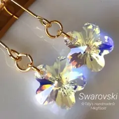 ☆大粒☆スワロフスキークリスタルフラワーのピアス14kgf