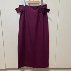 パープル ベルト付き タイトスカート