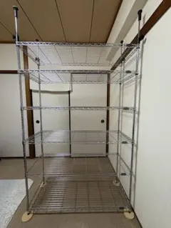 良品 送料込み メタルラック 突っ張り棒 付属品有り アイリスオーヤマ