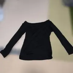 H426 ブラック オフショルダー 長袖 トップス　2点