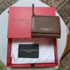 GIANNI CHIARINI 　ブラウン系　 三つ折り財布　革のサムネイル