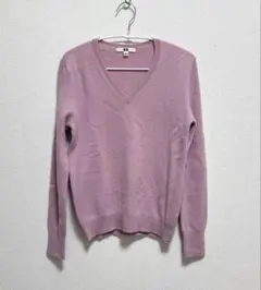 UNIQLO ユニクロ　カシミヤ100% Vネックセーター Mサイズ　ピンク