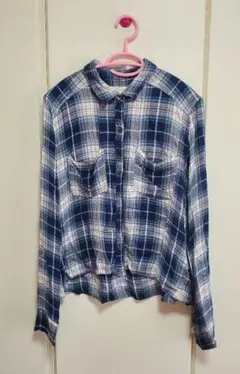 アバクロ　チェックブルーシャツ