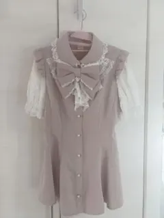 Secrethoney レースラッフルセットアップ ピンク 半袖