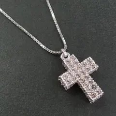 スワロフスキー ネックレス 十字架 クロス ピンク クリスタル