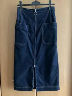 SCOT CLUB☆soeur7 ナロースカート　ネイビー　コーデュロイ　美品