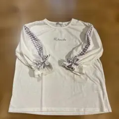 ✨美品✨　ikka 七分袖　カットソー ホワイト・パープル　サイズ 150
