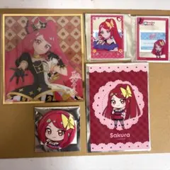 ひみつのアイプリ　一条寺サクラ　5点セット　まとめ売り　缶バッジ　ブロマイド