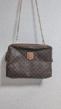 CELINE/マカダム リメイク ポシェット ショルダーバッグ 古着