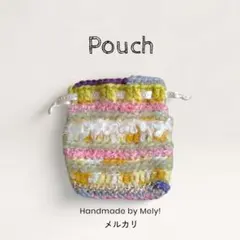 Y*。様 かぎ針編みミニ巾着　ポーチ　Crochet　小物入れリップケース　マル