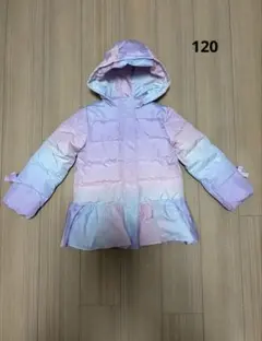 エニィファム　キッズ　中綿フリルリボンコート　レインボー　120