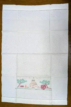 刺繍テーブルクロス ホワイト