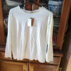 サマンサモスモスSM2新品未使用タグ付きフリ--サイズホワイトカットソ-