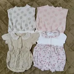 女の子ベビー服まとめ買い ロンパース 4着セット70