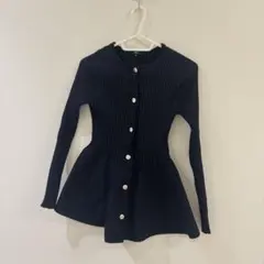 PLST ホールガーメント®ペプラムカーディガン Sサイズ